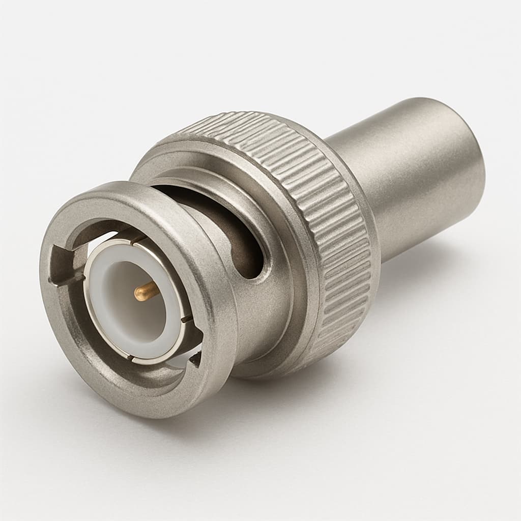 Molex / FCT FMS015P102 75 Ohm Crimp-Standard — illustrative, KI-generierte Abbildung