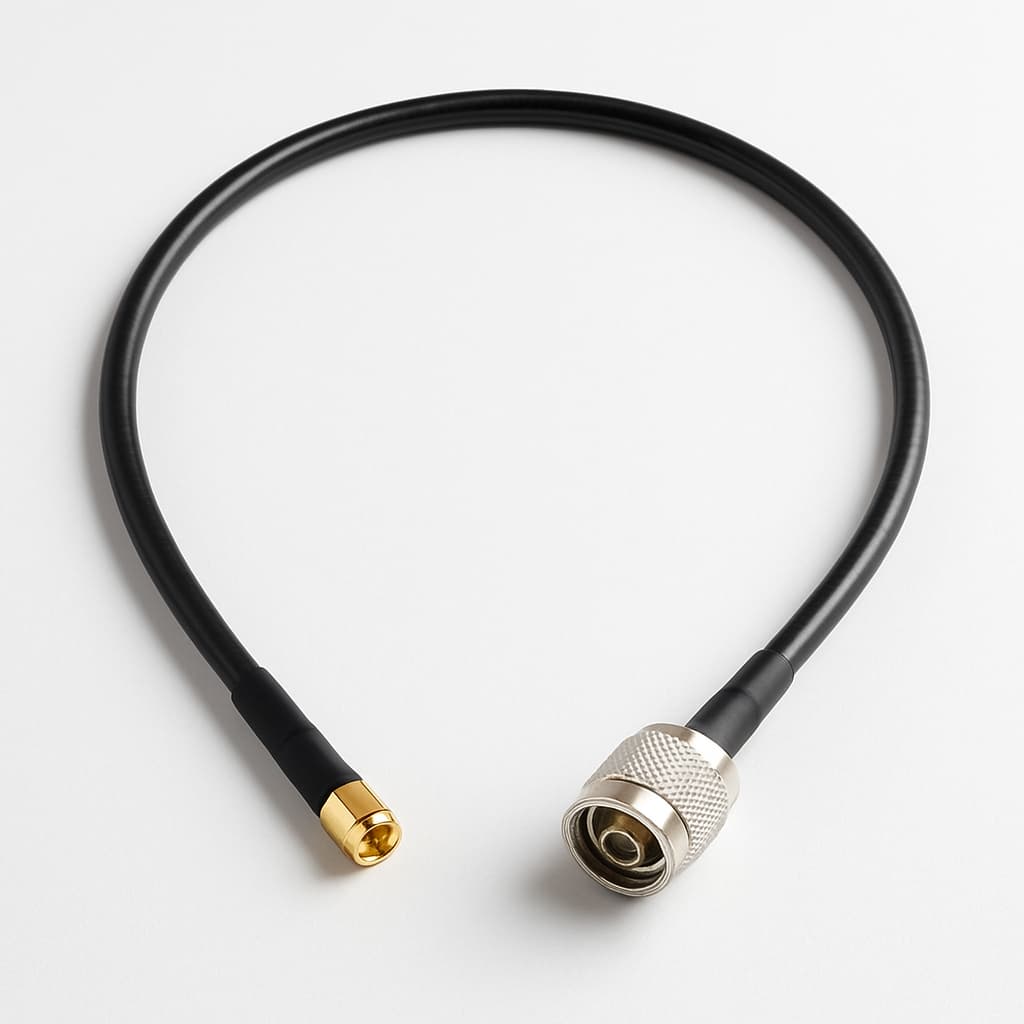 Telegartner L09999A1634 LowLoss-195 R-SMA - N Kabelkonfektion, 50cm — illustrative, KI-generierte Abbildung