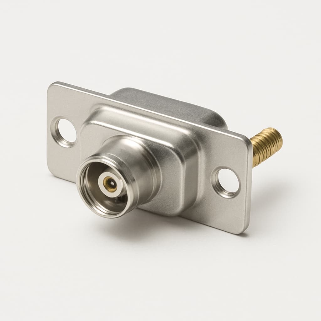 D-SUB coaxconnector FME009P108 — illustratieve, door AI gegenereerde afbeelding