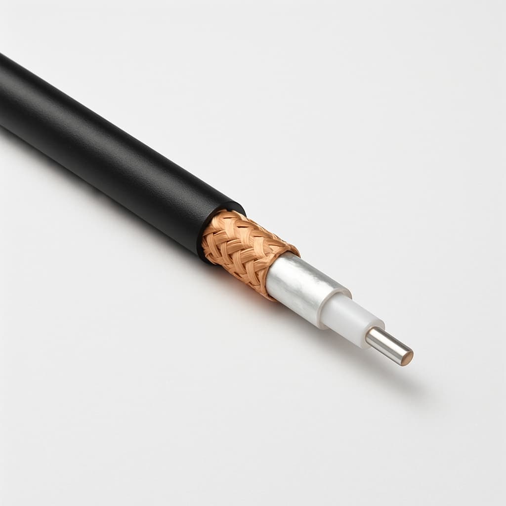 Telegartner L01030A0010 Multibend HF coaxiale kabel — illustratieve, door AI gegenereerde afbeelding