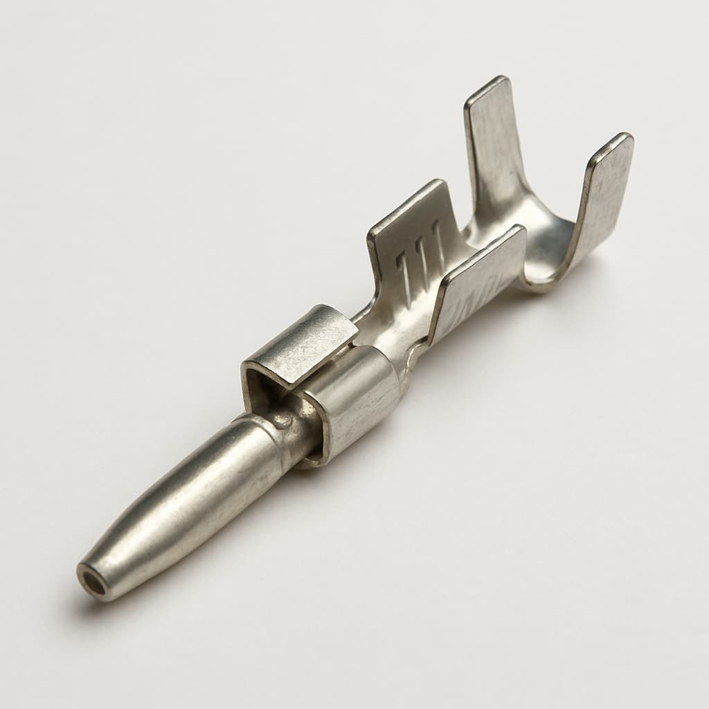 MOLEX / FCT P110-06V-6098 maschinell gestanzter Crimpkontakt — illustrative, KI-generierte Abbildung