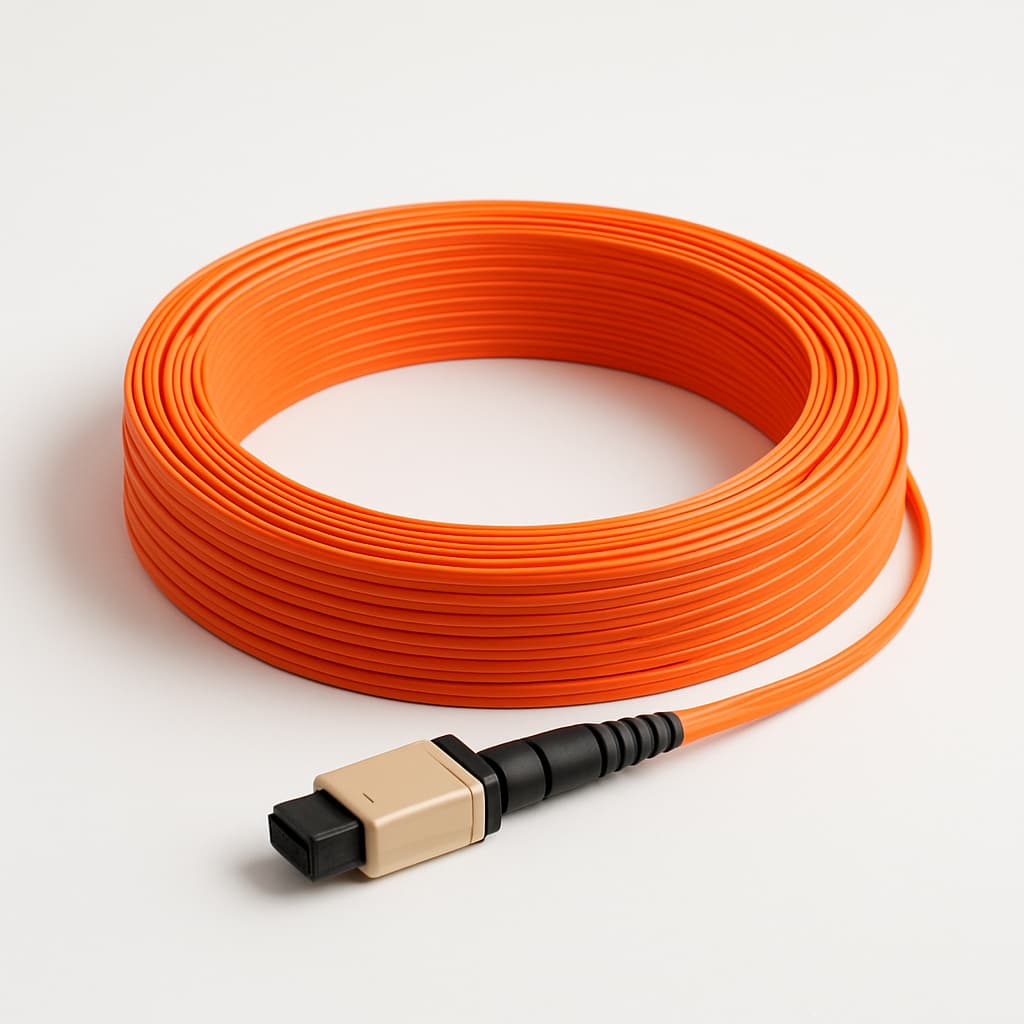 Telegartner L00836A0030 MPO female patchkabel 40m — illustratieve, door AI gegenereerde afbeelding