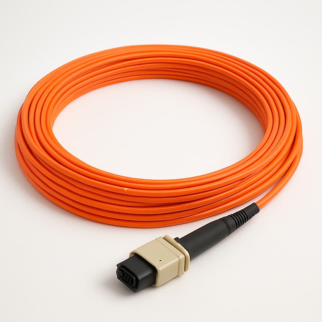 Telegärtner L00836A0050 MPO female patchkabel 90 m OM2 — illustratieve, door AI gegenereerde afbeelding