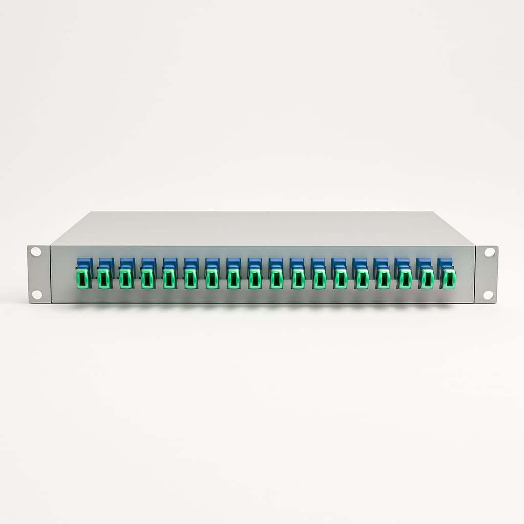 Telegartner H02030M0592 19 FO-patchpanel BASIS V 1HU — illustratieve, door AI gegenereerde afbeelding
