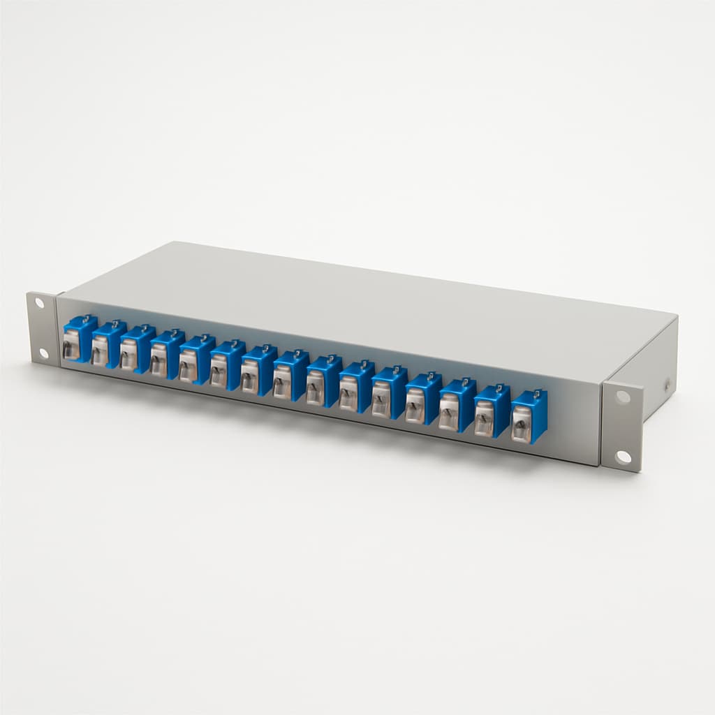 Telegartner H02030M0593 PROFI V 19 FO Patchpanel 1HU — illustrative, KI-generierte Abbildung