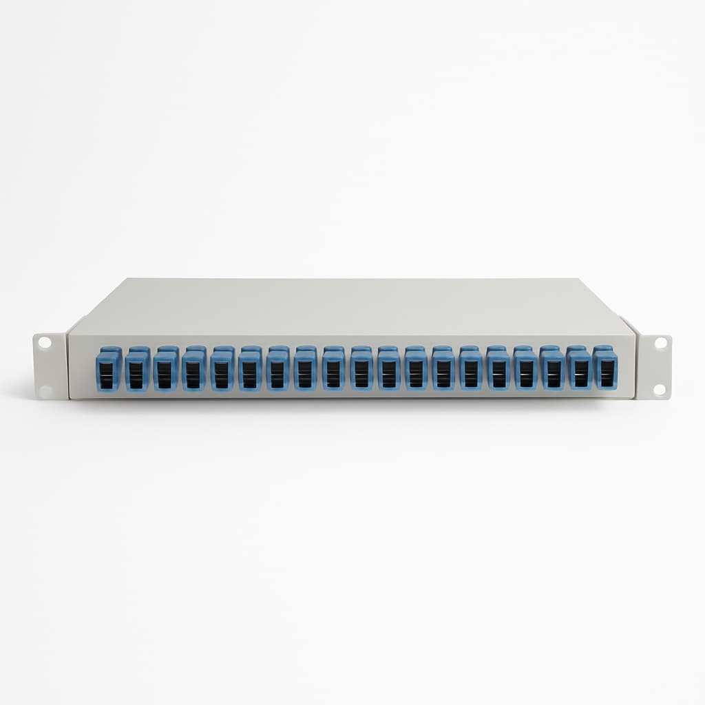 Telegartner H02030T0005 19" FO Patch Panel BASIS V 1HU — illustrative AI-generated image