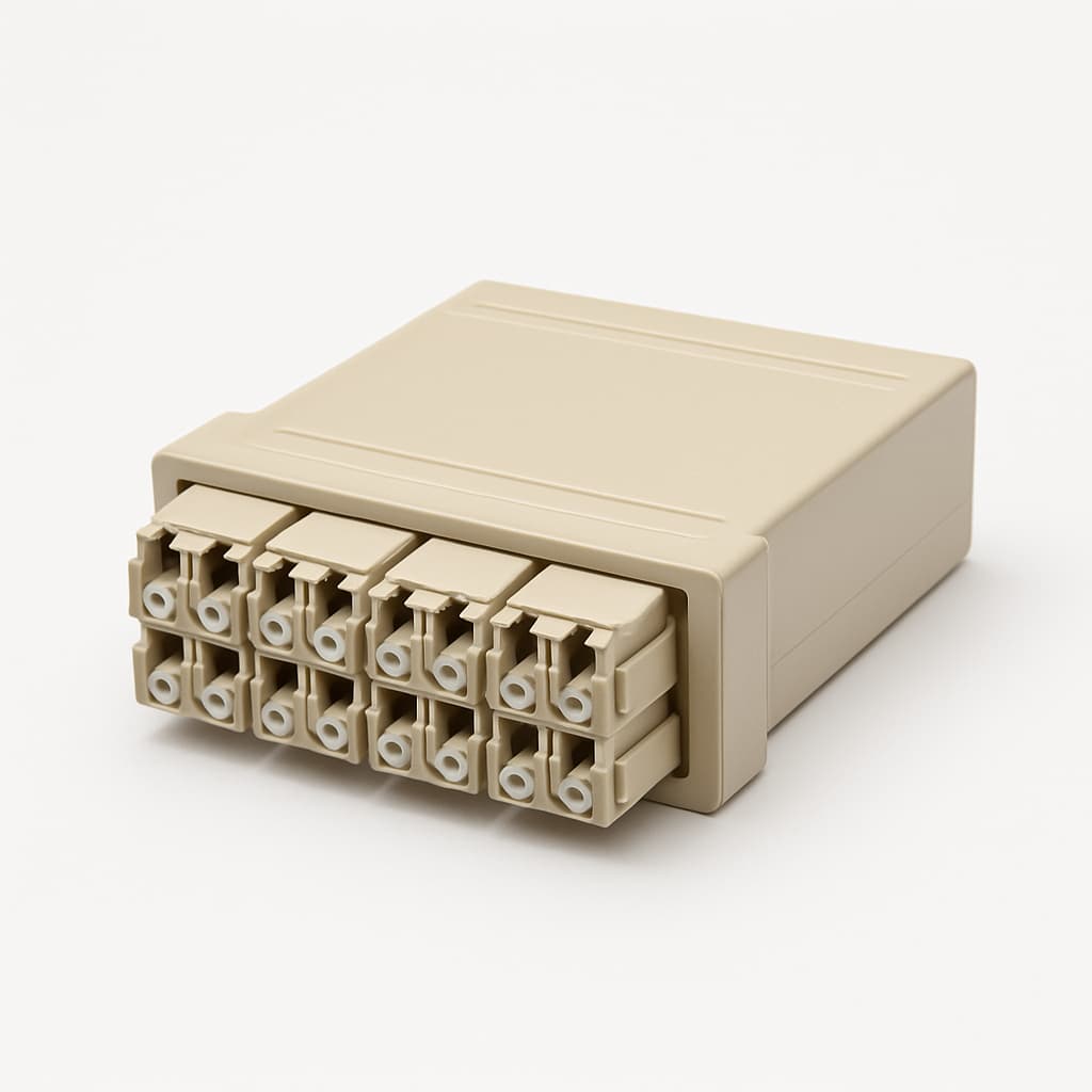 Telegartner H02050F4210 FanOut-Modul, 6xLC Quad MM, Beige — illustrative, KI-generierte Abbildung