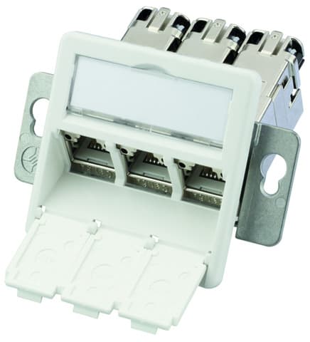 Telegaertner J00020A0512 AMJ-S moduledrager met 3 Cat.6A modules