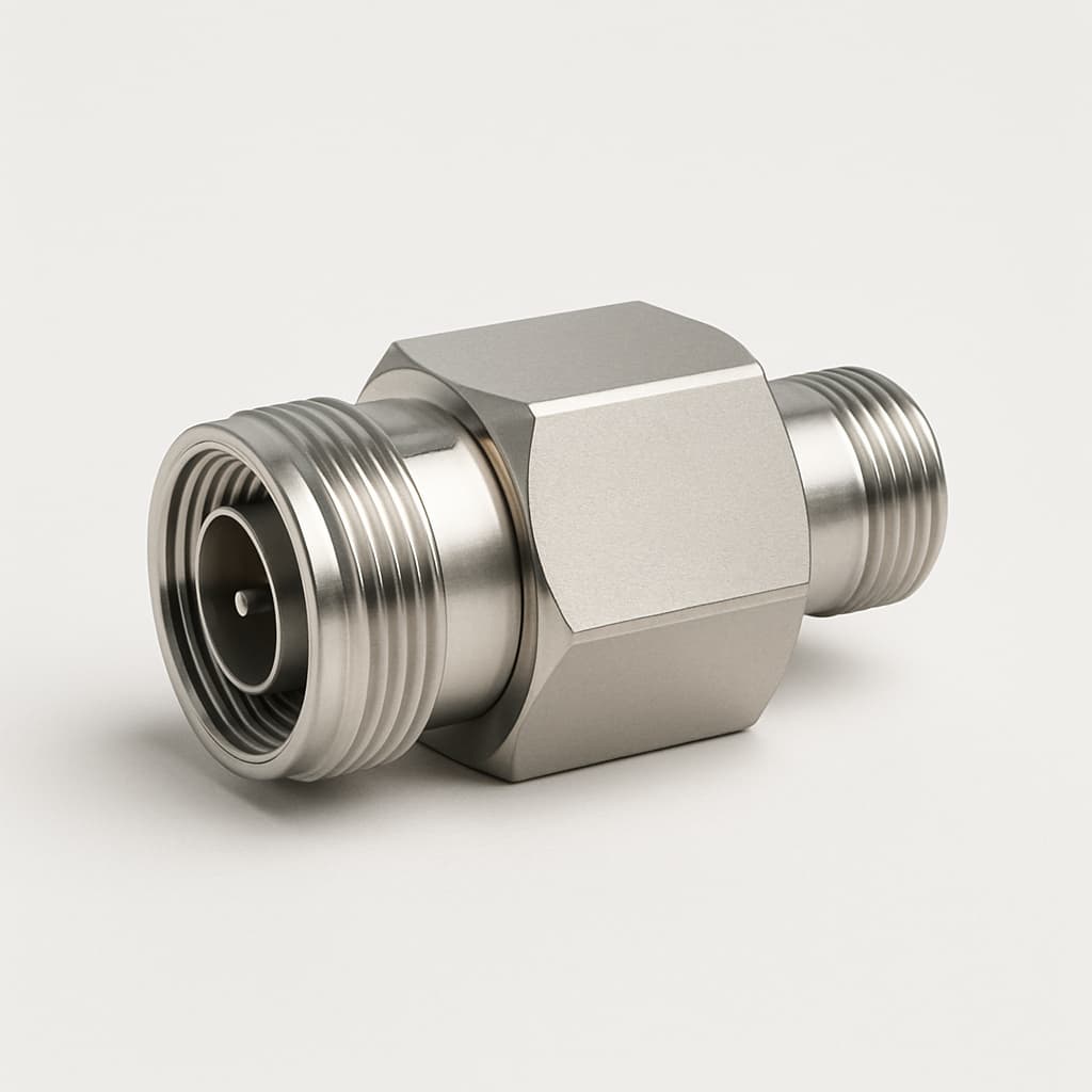 Telegartner J01125A0048 7-16 coax-overspanningsbeveiliging — illustratieve, door AI gegenereerde afbeelding