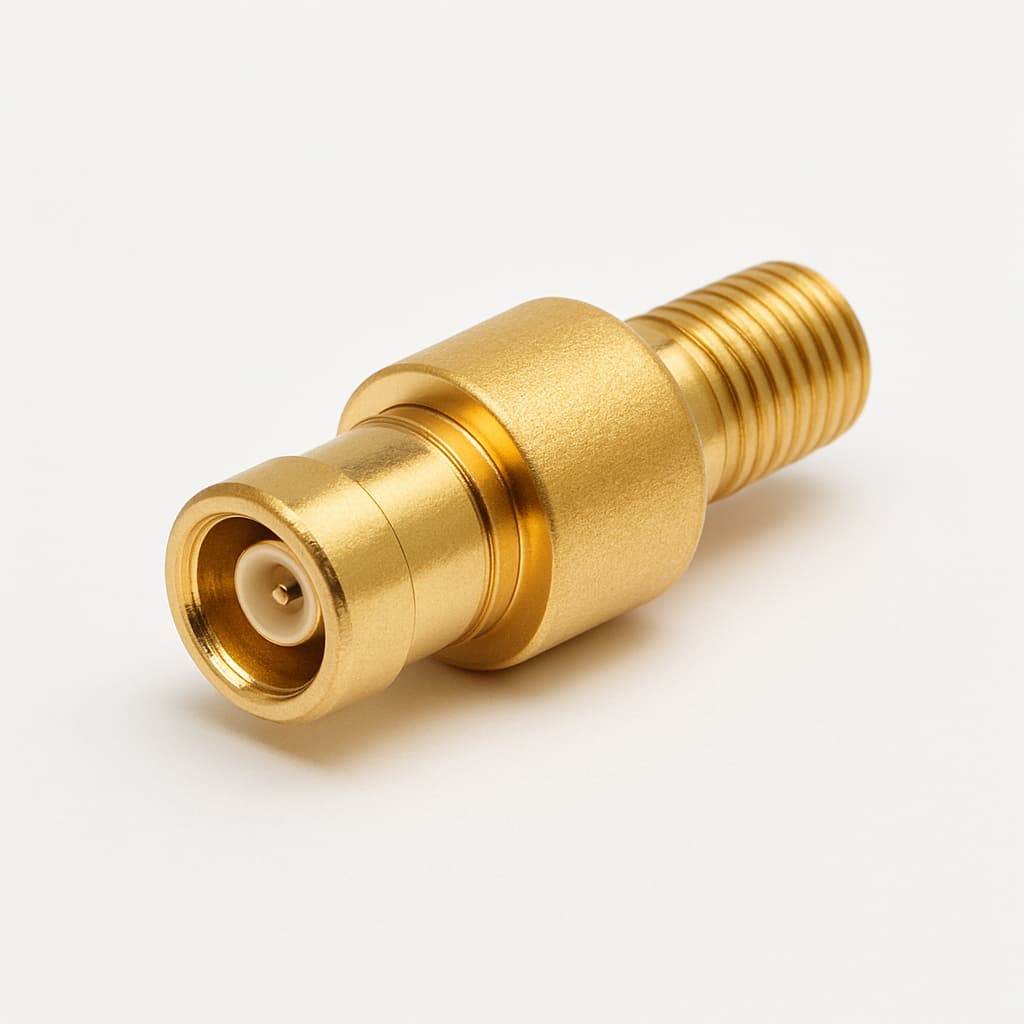 Telegartner J01161A0791 SMB rechte jack-connector — illustratieve, door AI gegenereerde afbeelding