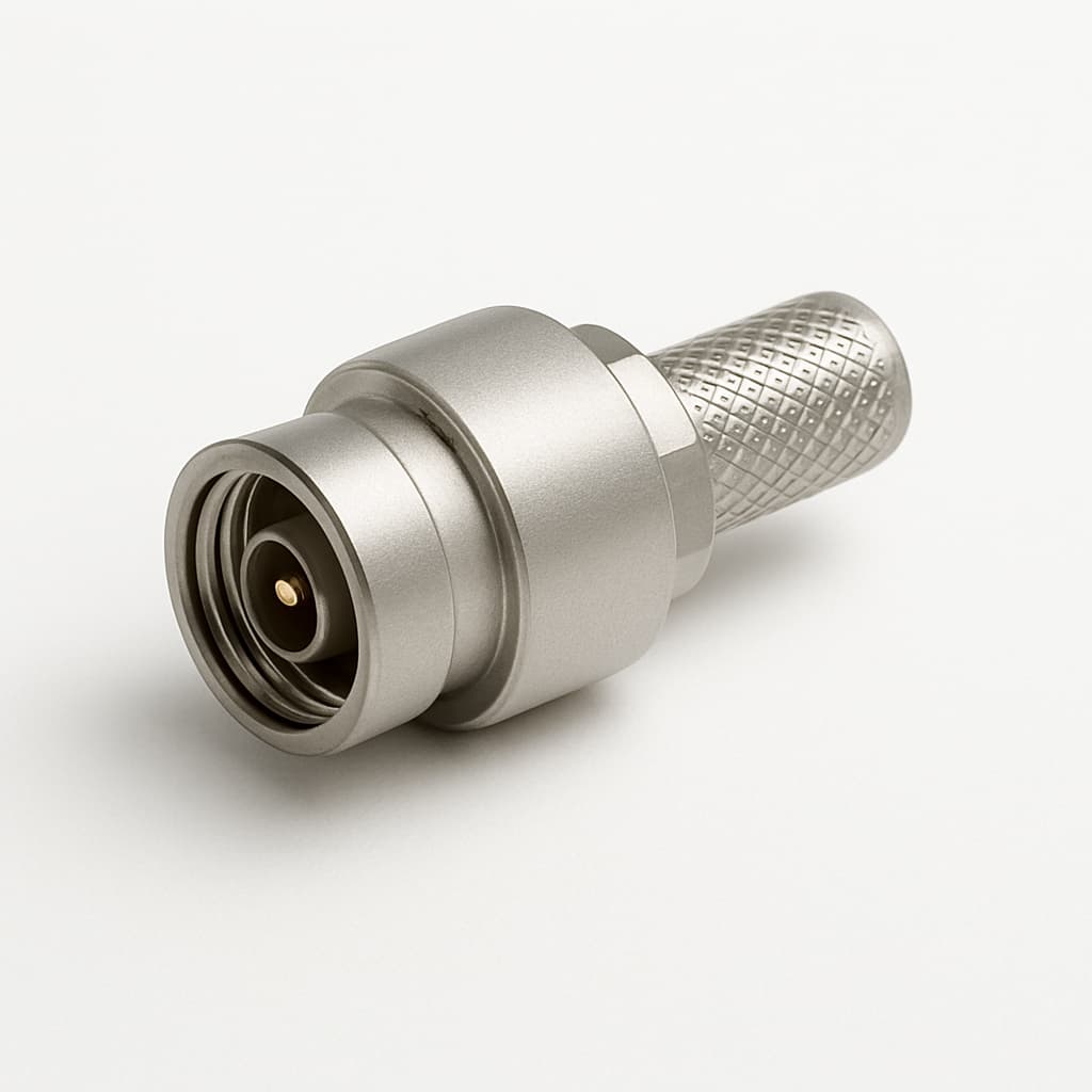 Telegartner J01420A0055 QLS rechte plugconnector voor RD-316 — illustratieve, door AI gegenereerde afbeelding