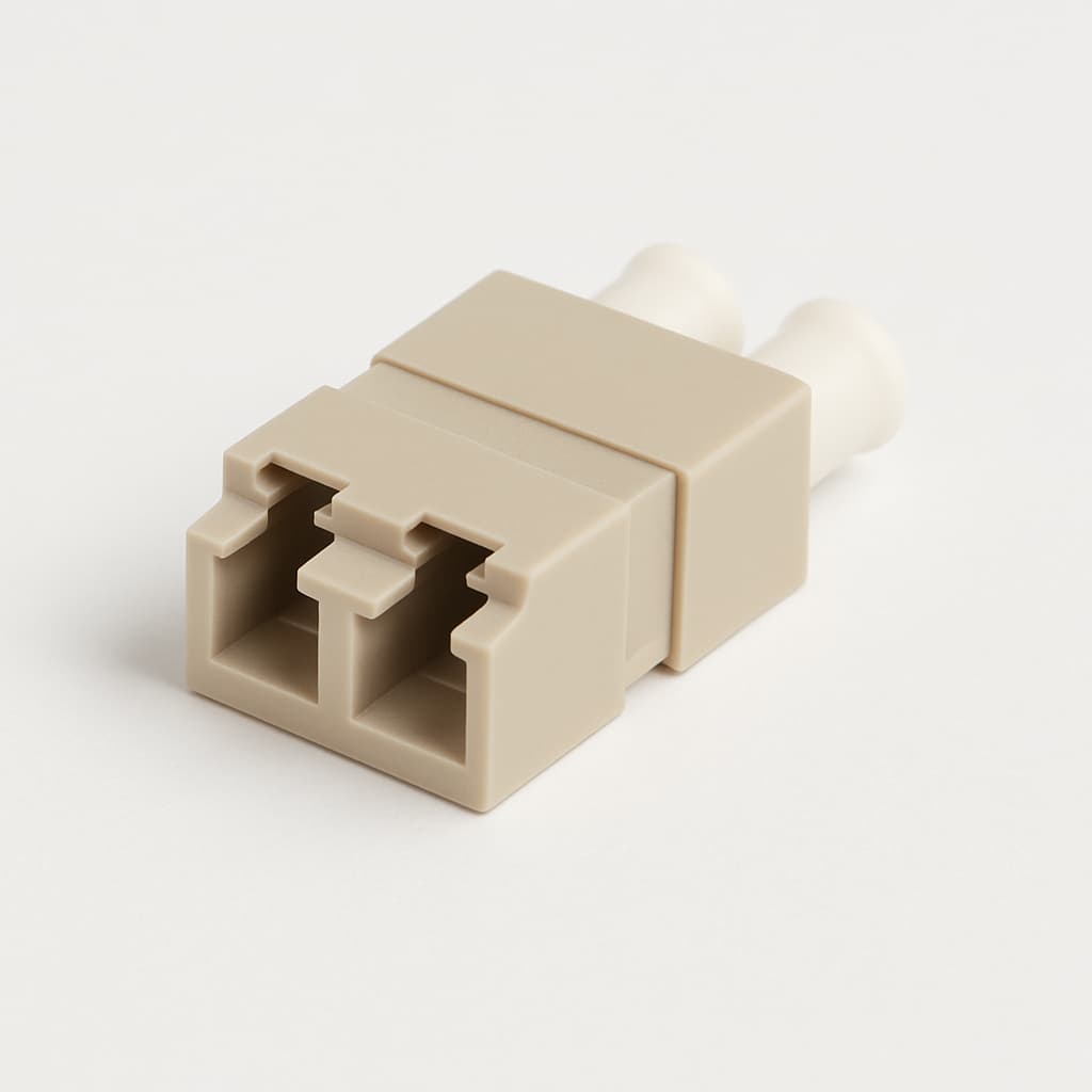 Telegartner J08070A0043 LC Duplex Connector, MM, Ceramic — illustrative AI-generated image