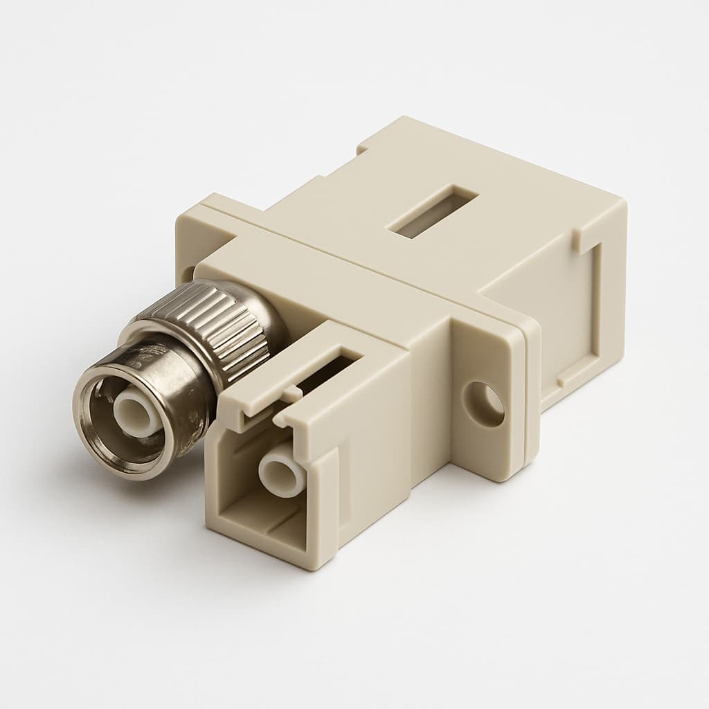 Telegartner J08082A0011 ST/SC Duplex Adapter — illustrative AI-generated image