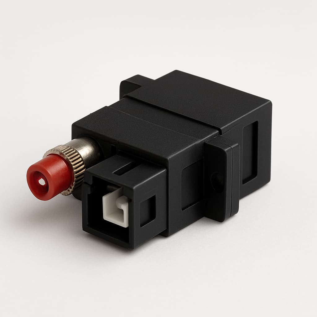 Telegartner J08082A0015 ST/SC Duplex Adapter — illustrative AI-generated image