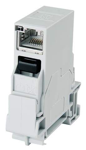 Telegaertner J80023A0003 STX Mounting Rail Outlet with RJ45 Coupler Cat.6