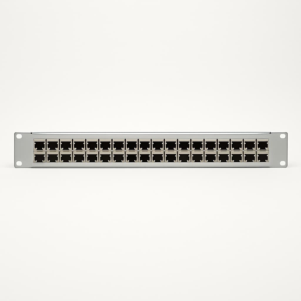 Telegartner J82023A0001 STX 19" Frontplate, 24xRJ45 Jack B, Cat.6A — illustrative AI-generated image