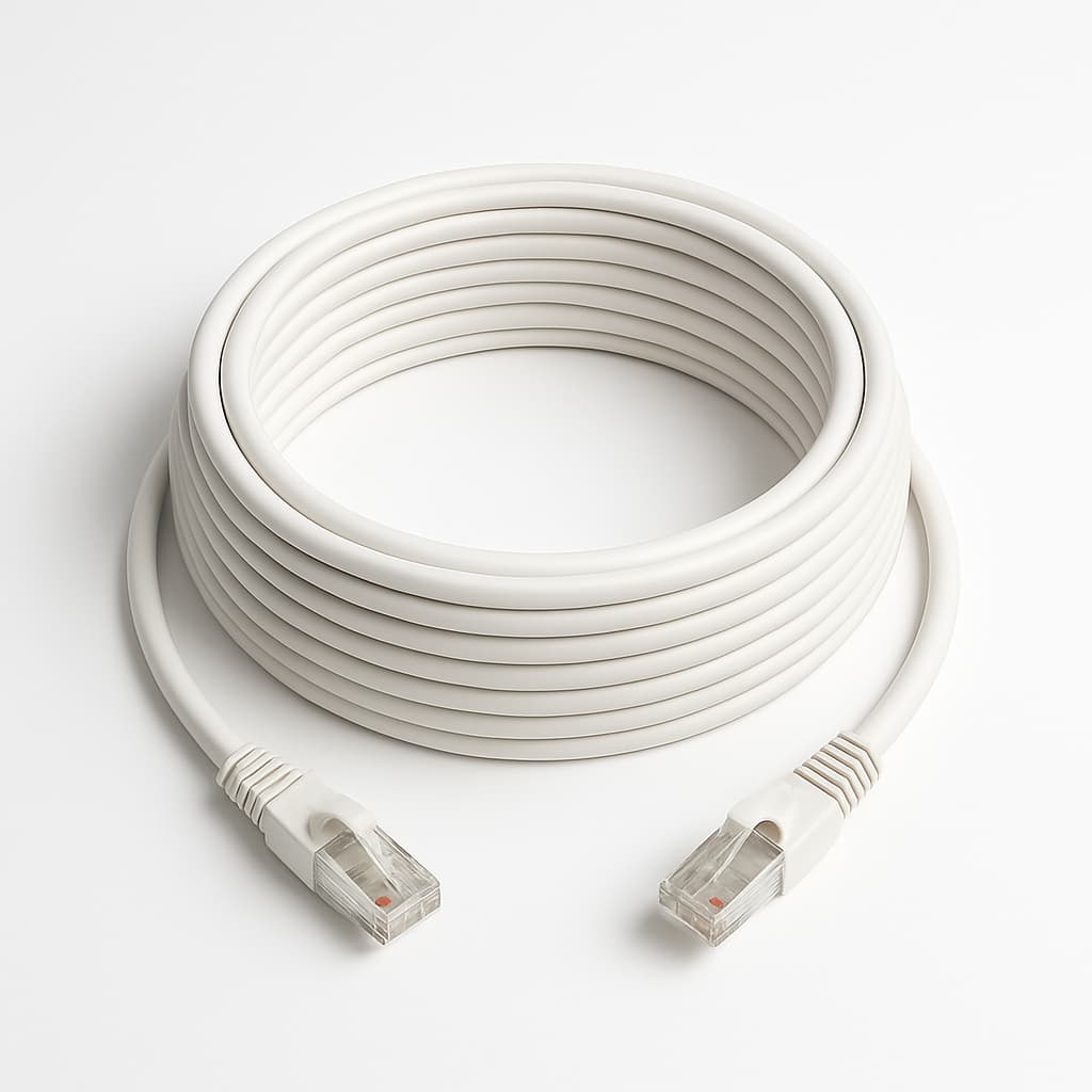 Telegartner L00006A0342 U/UTP Cat.6 Patch Cord, 20.0 m, White — illustrative AI-generated image