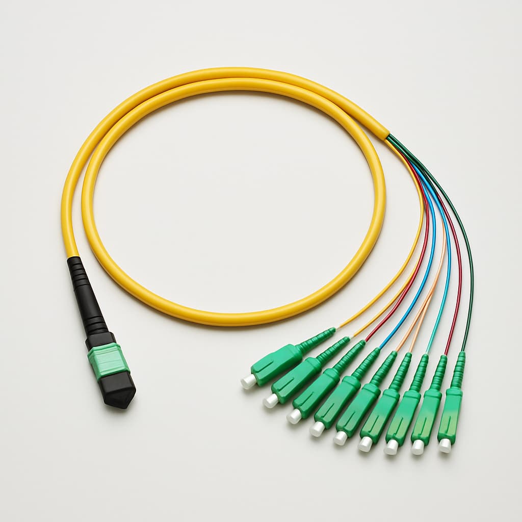 Telegartner L00830A0033 MPO/MTP® APC Harness OS2, 12x SC/PC, 1 m — illustrative AI-generated image
