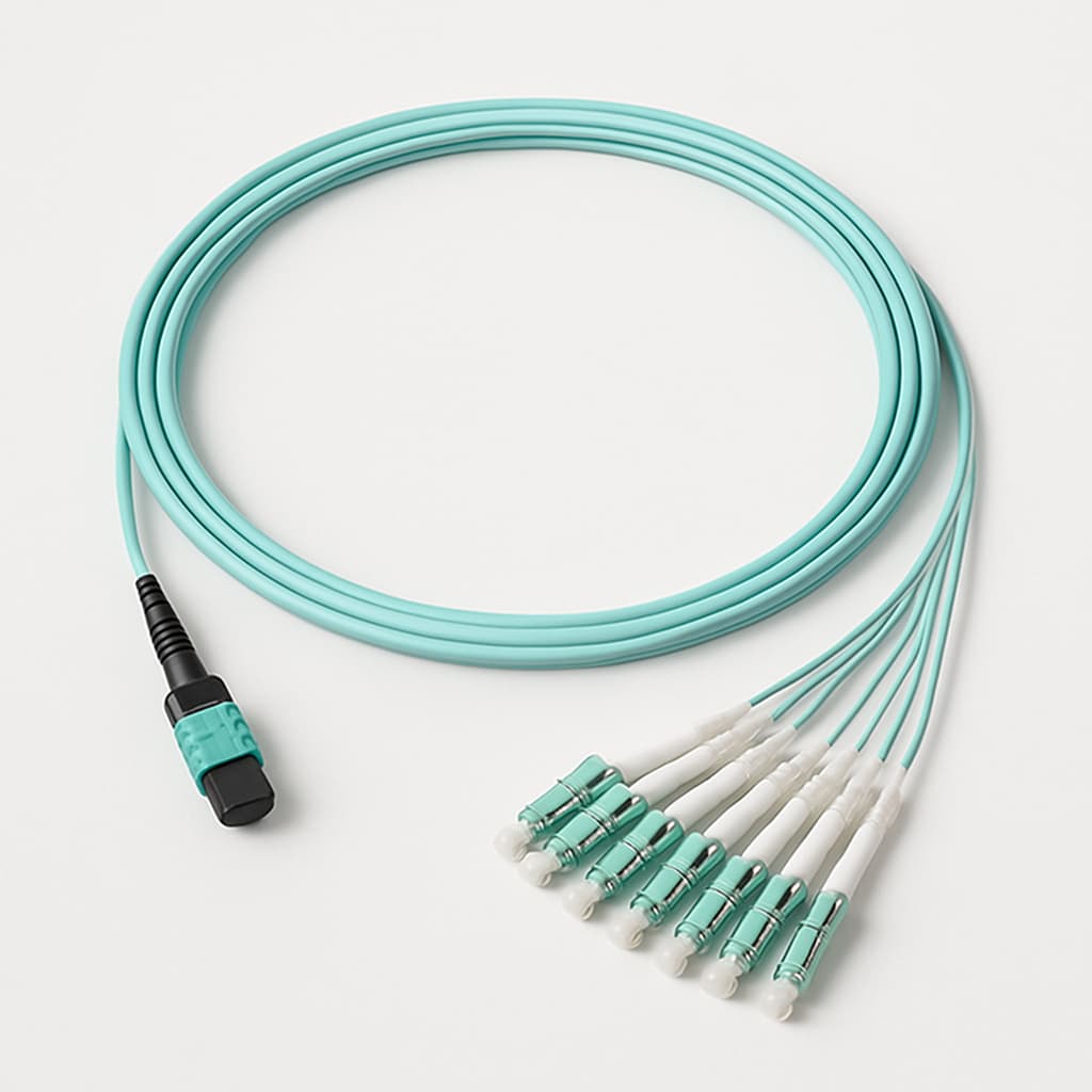 Telegartner L00832A0026 MPO/MTP® PC Harness OM3, 12x LC/PC, 3 m — illustrative AI-generated image
