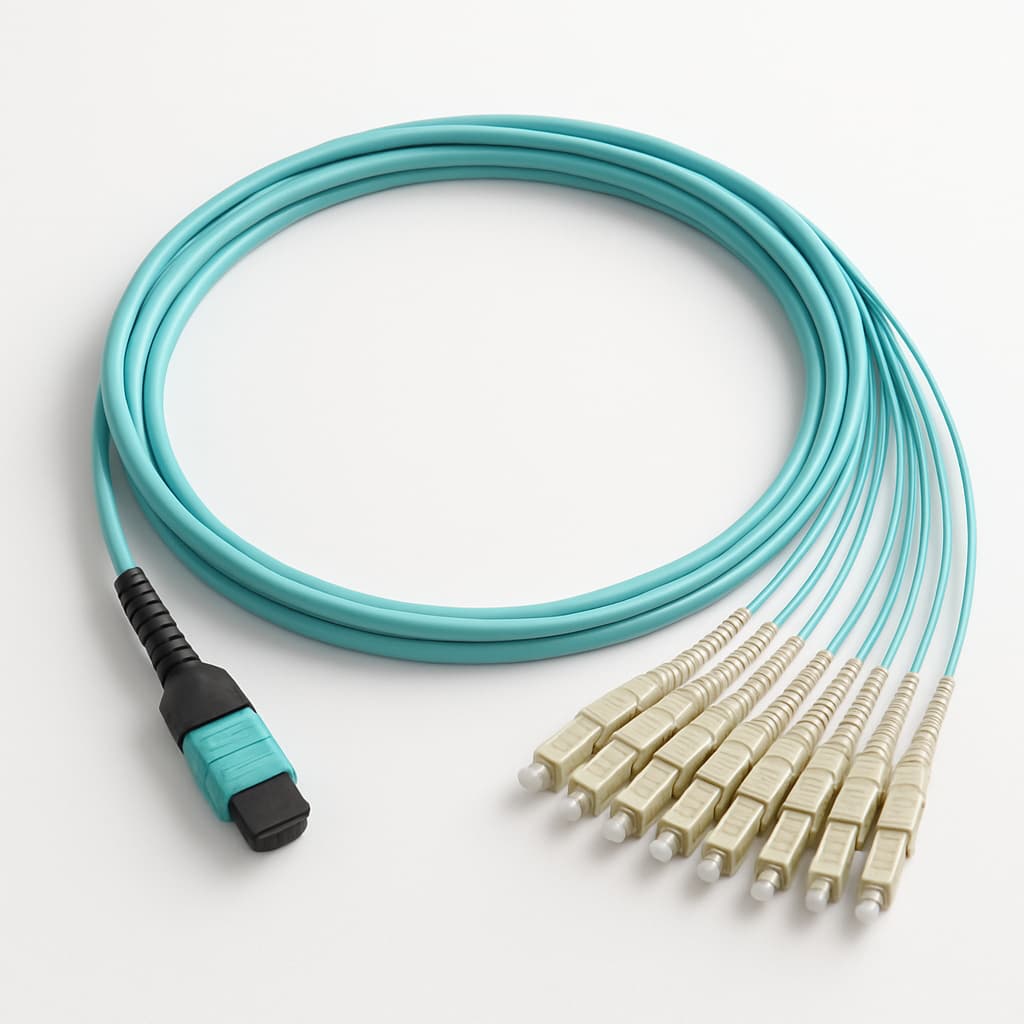 Telegartner L00832A0027 MPO/MTP® PC Harness OM3, 12x SC/PC, 3 m — illustrative AI-generated image