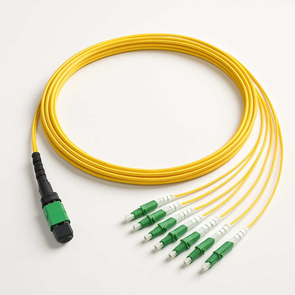 Telegartner L00833A0030 MPO/MTP® APC Harness, OS2, 12x LC/APC, 5 m — illustrative AI-generated image