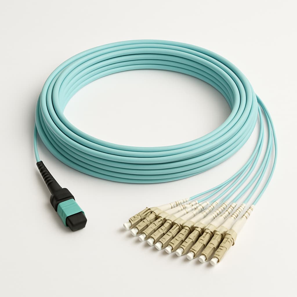 Telegartner L00835A0026 MPO/MTP® PC Harness OM3 — illustrative AI-generated image