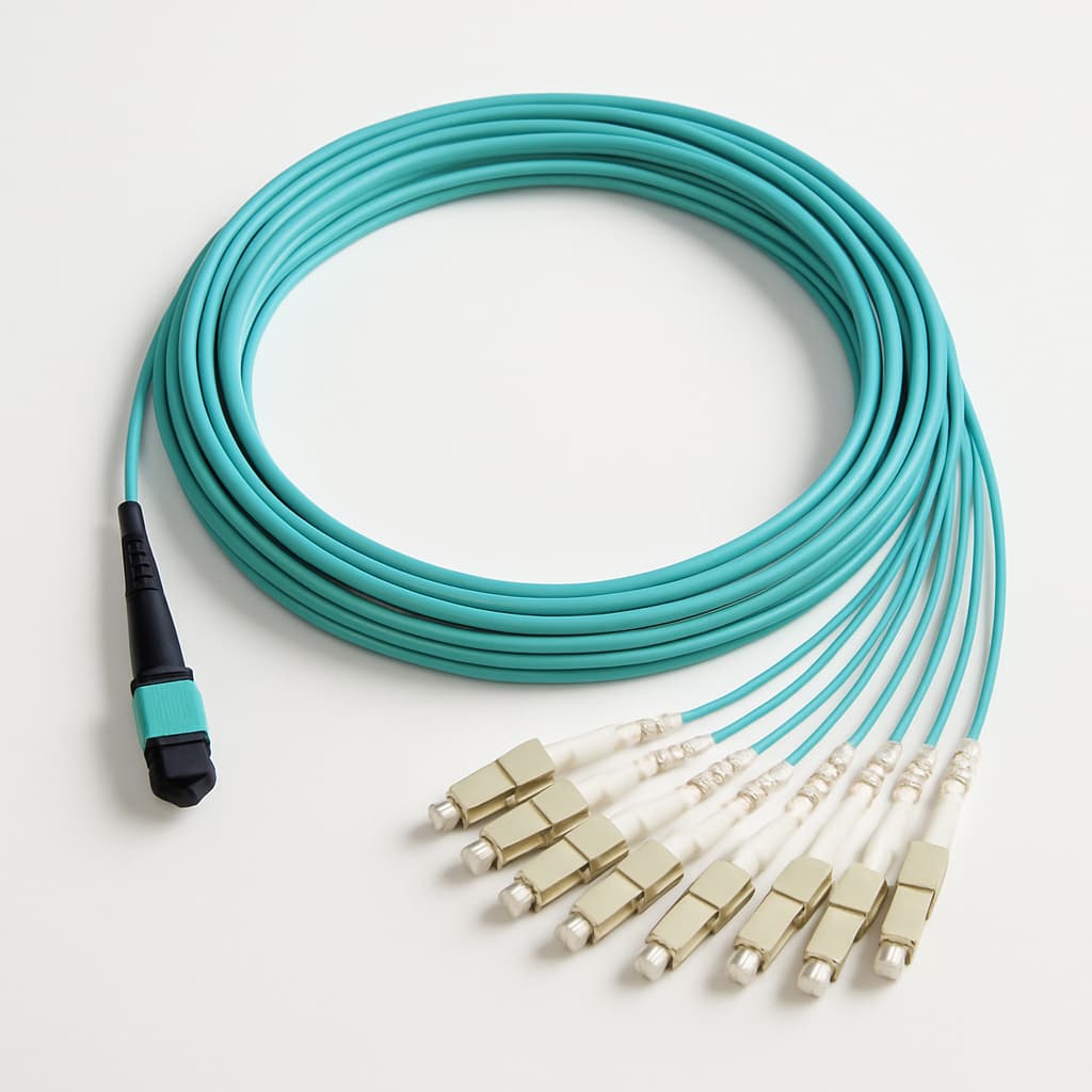 Telegartner L00835A0027 MPO/MTP® PC Harness OM3 — illustrative AI-generated image
