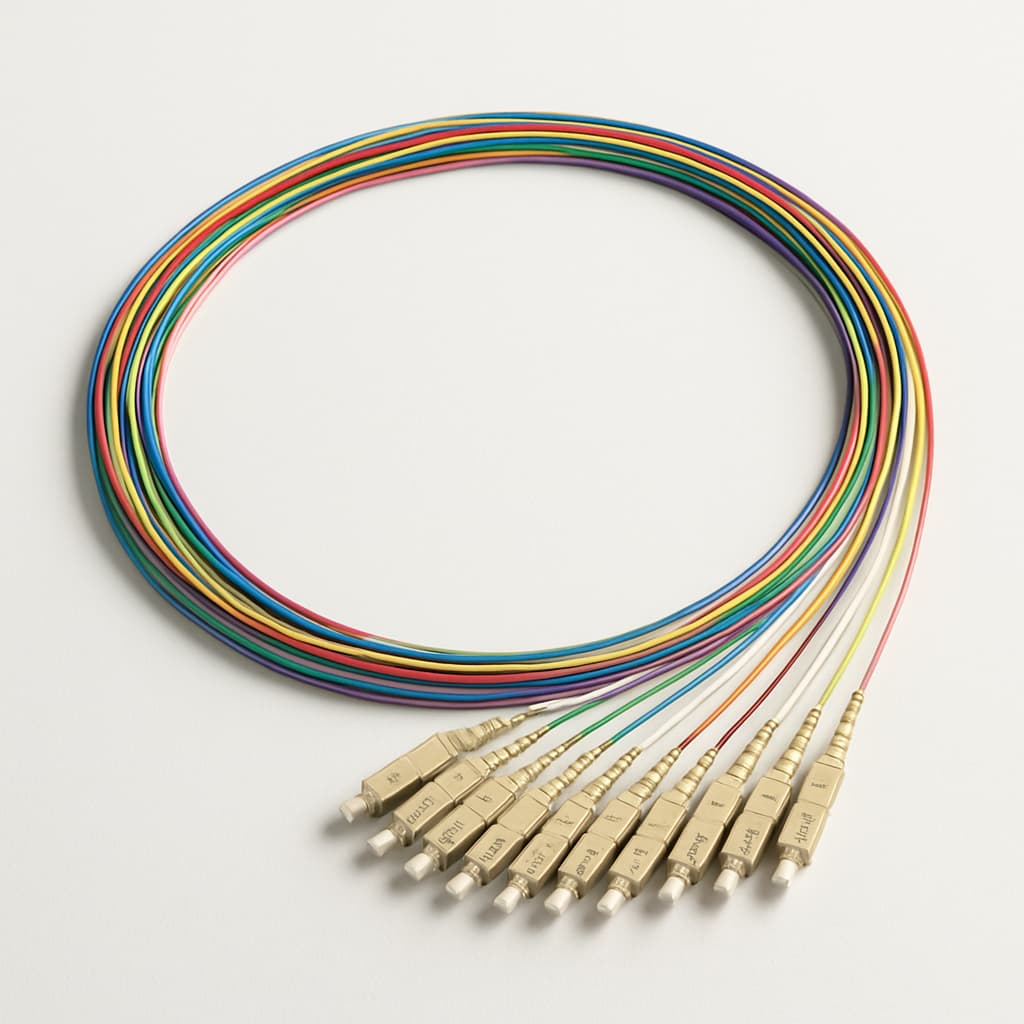 Telegartner L00859A0008 Pigtail Set E9/125 OS2 — illustrative AI-generated image