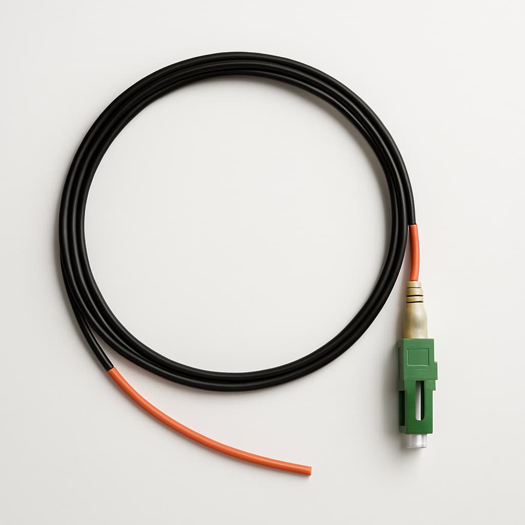 Telegartner L00859A0012 Fibre Pigtail 62.5/125 OM1, 2 m, E2000 — illustrative AI-generated image