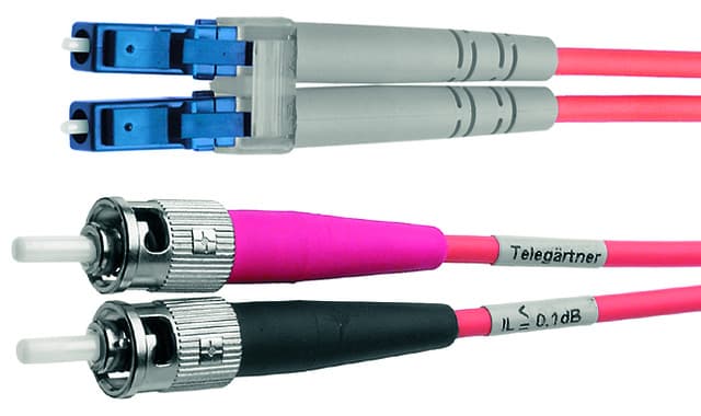 Telegaertner L00891A0080 LC Duplex to 2xST OM4 Patch Cord, 2 m