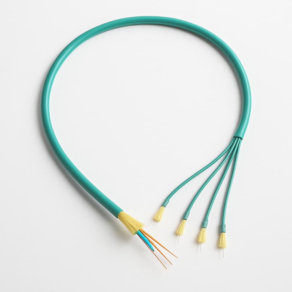 Telegartner L08021B1204 FO Mini-Breakout Cable 4G50/125 OM3 — illustrative AI-generated image