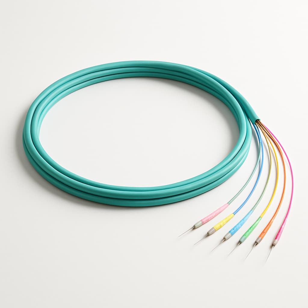 Telegartner L08021B1406 FO Breakout Cable 6G50/125 OM3 — illustrative AI-generated image