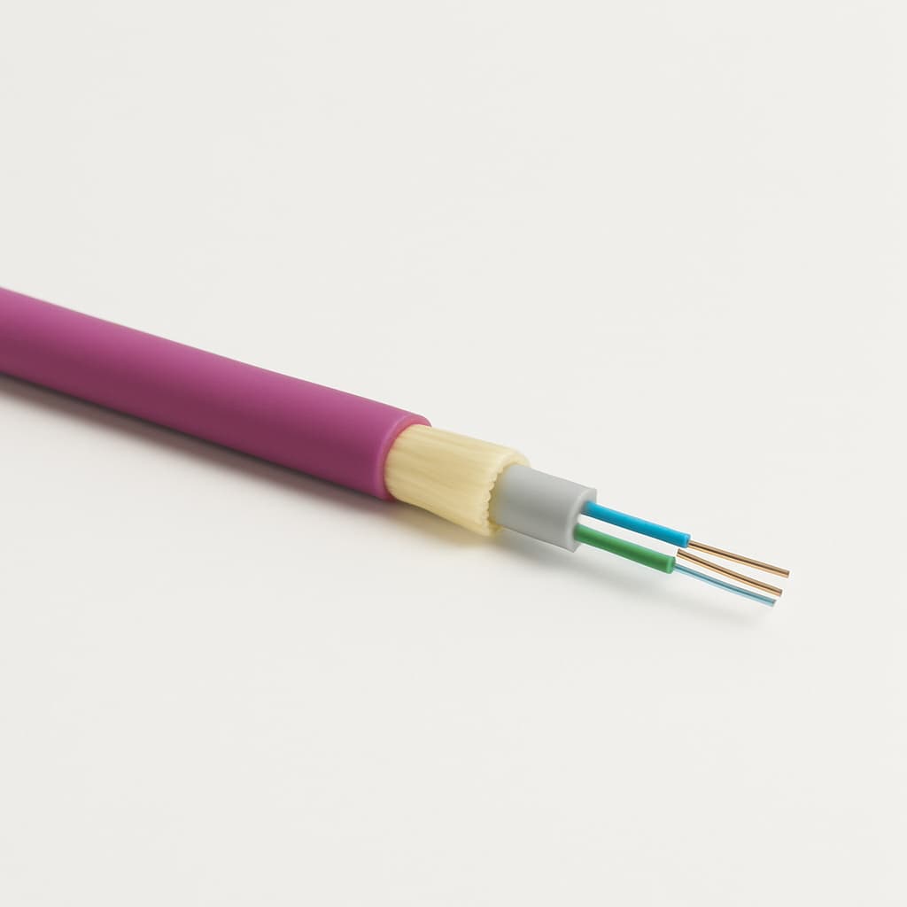Telegartner L08021C0324 FO Universal Cable 24G50/125 OM4 — illustrative AI-generated image