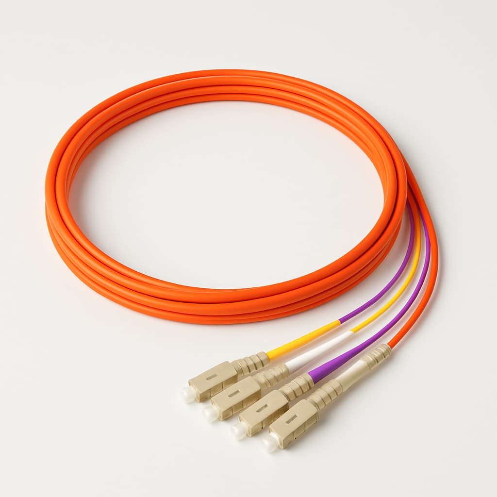 Telegartner L08021C1404 FO Breakout Cable 4G50/125 OM4 — illustrative AI-generated image