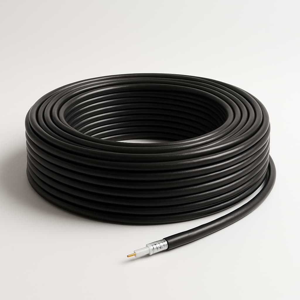 Telegartner L01022B0020 LowLoss-400 AlCu Coaxial Cable, 50 Ohm, 100 m Coil — illustrative AI-generated image