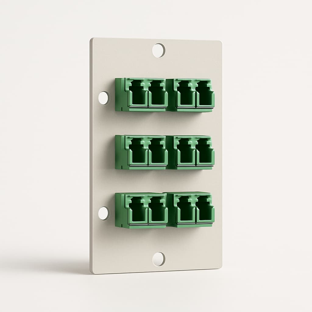 Telegartner B06015F8314 ODB54 Adapter Plate 6x LC Duplex — illustrative AI-generated image