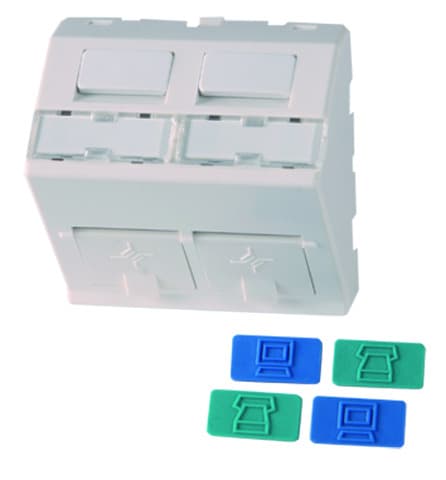 Telegaertner H02010B0063 Faceplate 45x45, Double Gang