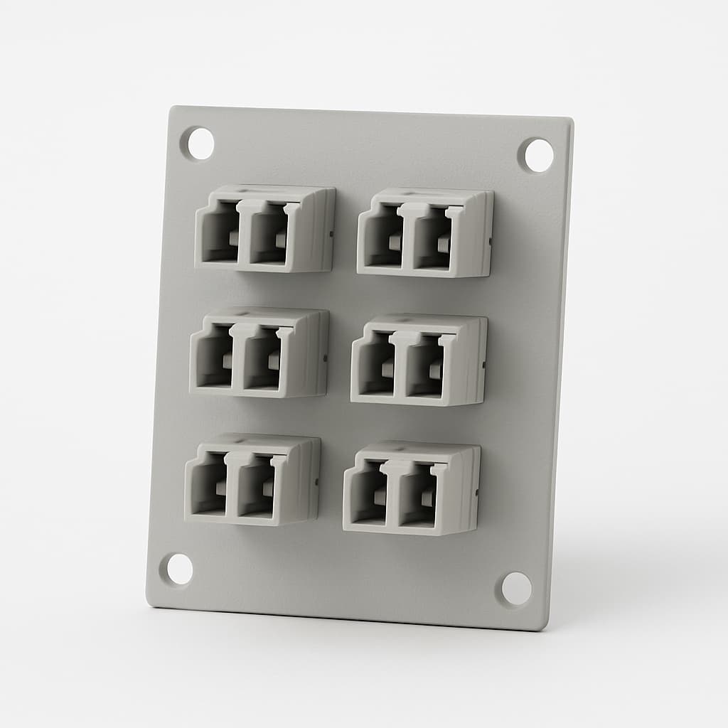 Telegartner H02022A0006 Front Plate Mount, 6x LC Duplex — illustrative AI-generated image