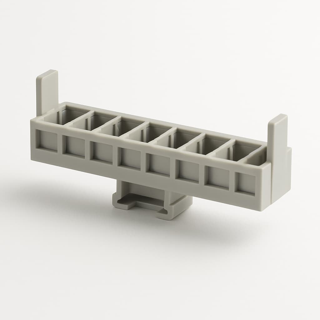 Telegartner H02025A0224 8-Gang Carrier for Top Hat Rail — illustrative AI-generated image