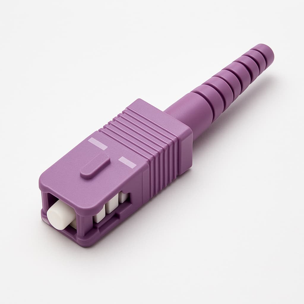 Telegartner H02050A0290 50/125 OM4 SC Heather Violet — illustrative AI-generated image
