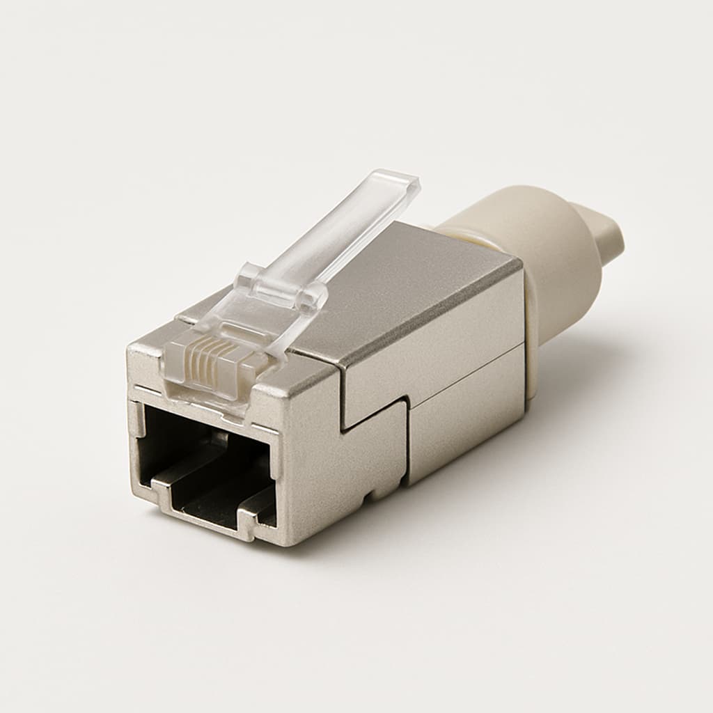 Telegartner J00026A2502 MFP8 T568B Cat.6A RJ45 Connector — illustrative AI-generated image