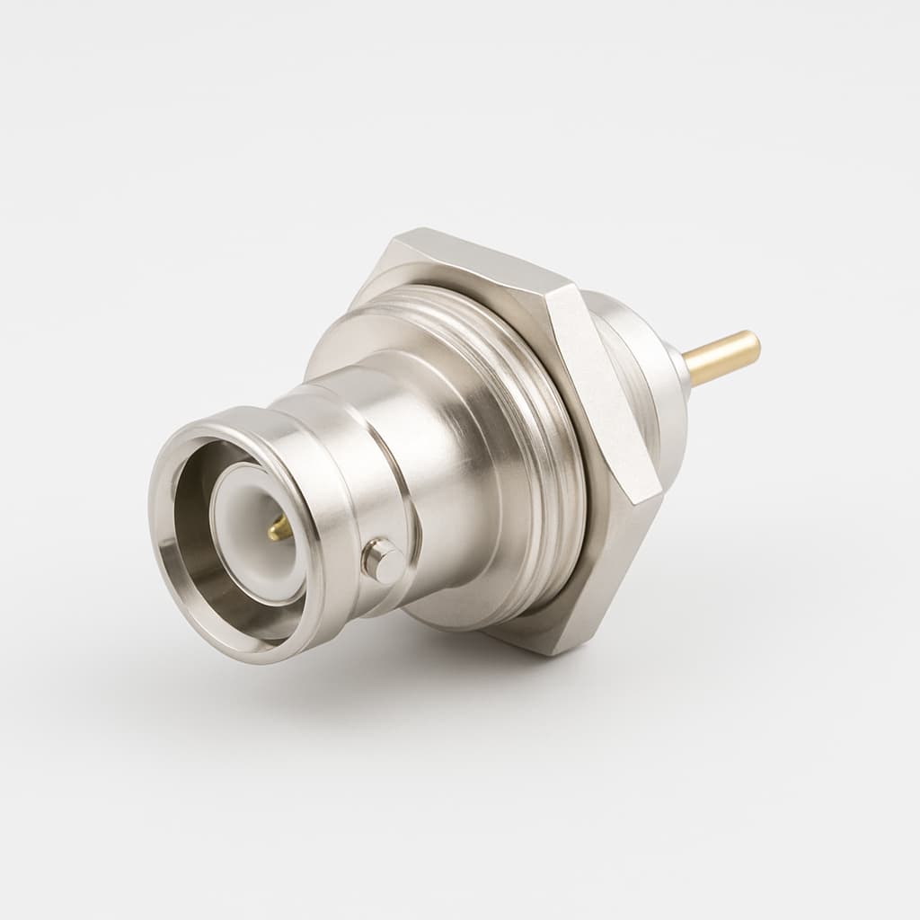 Telegartner J01001A0615S BNC Bulkhead Jack Connector — illustrative AI-generated image