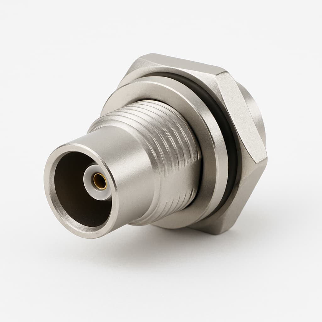 Telegartner J01421A0055Z QLS Bulkhead Jack — illustrative AI-generated image