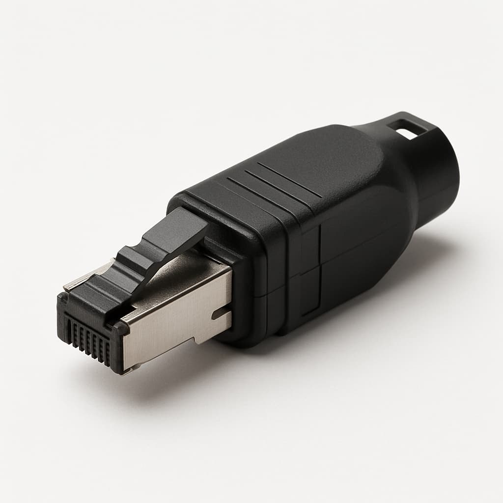 Telegartner J80026A0024 STX IP20 RJ45 Field Plug — illustrative AI-generated image