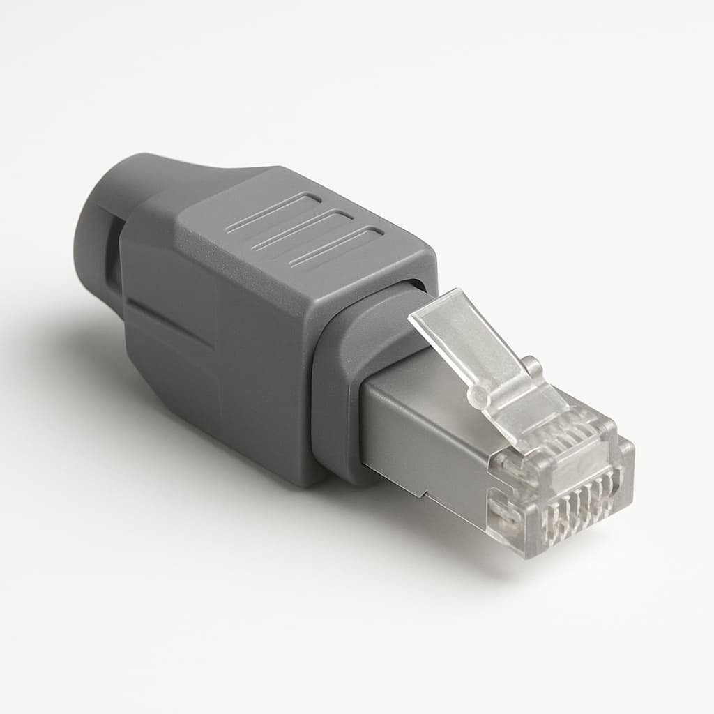 Telegartner J80026A0026 STX IP20 RJ45 Plug — illustrative AI-generated image