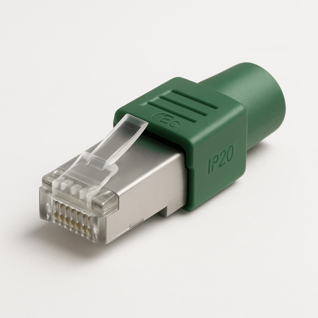 Telegartner J80026A0030 STX IP20 RJ45 Plug, Cat.6 — illustrative AI-generated image