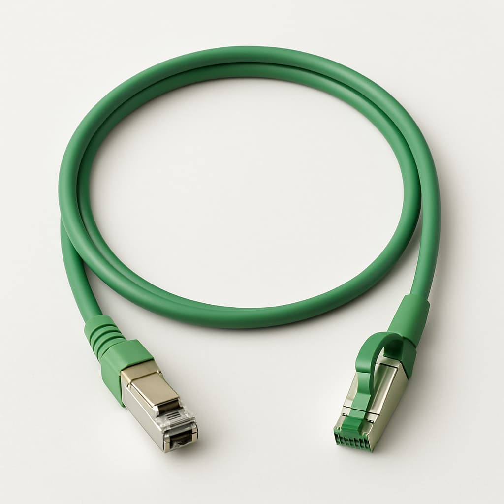 Telegartner L00000A0256 S/FTP Cat.6A Patch Cord, 1.0 m, Green — illustrative AI-generated image