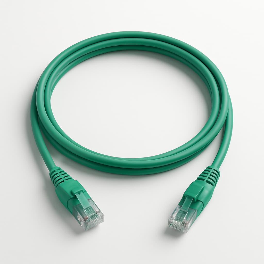Telegartner L00002D0089 F/UTP Cat.5e Patch Cord, 2.5 m, Green — illustrative AI-generated image