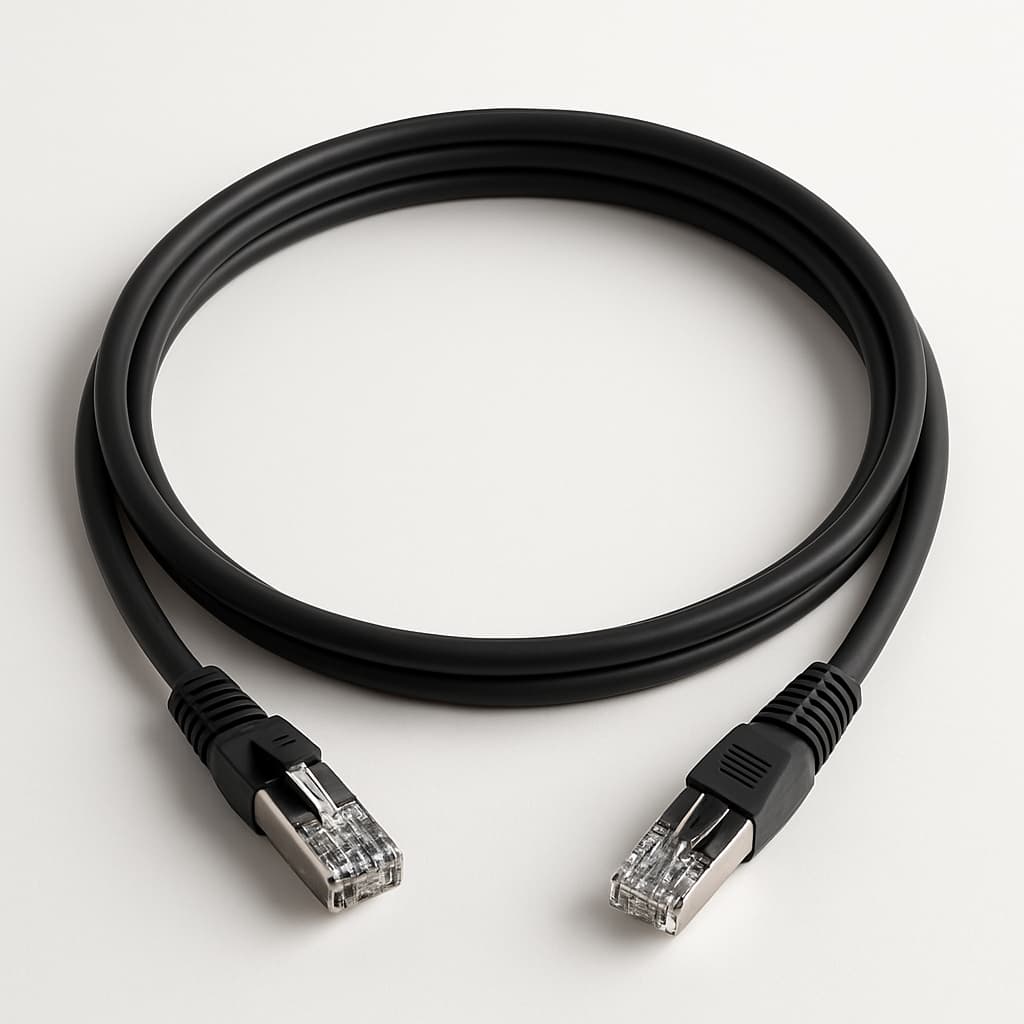 Telegartner L00002D0122 F/UTP Cat.5e LSZH Cord, 2.5 m, Black — illustrative AI-generated image