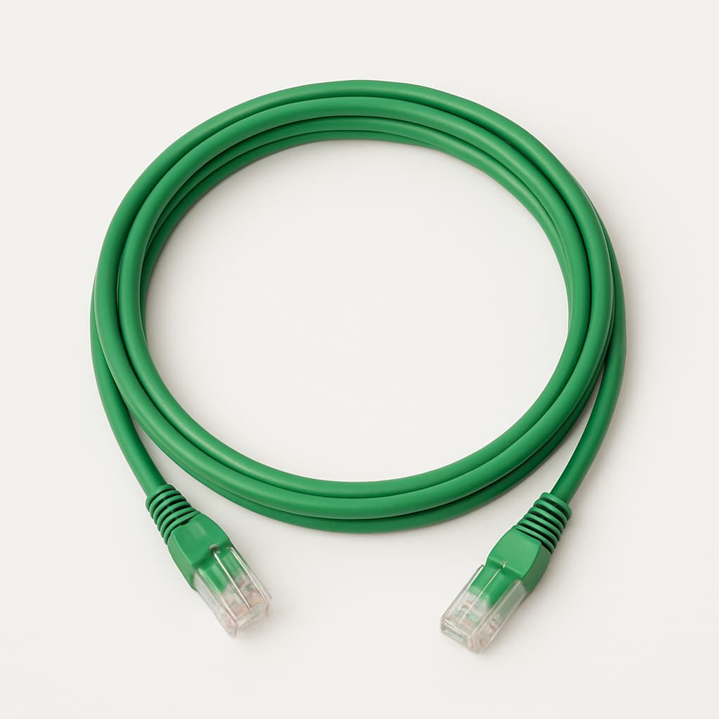 Telegartner L00002E0112 UTP CAT.5E Patch Cord 2.5 M Green — illustrative AI-generated image